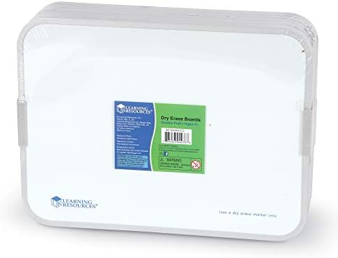 Learning Resources Magnetic Double Sided Dry Erase Boards, Set of 10