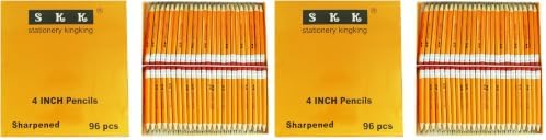 SKKSTATIONERY Half Pencils with Eraser Tops, 4 inch, 96/Box (Pack of 2)