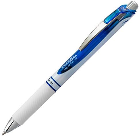 Pentel EnerGel Pearl Deluxe RTX Retractable Liquid Gel Pen, 0.7mm, Blue Accent, Blue Ink, Box of 12 (BL77PW-C)