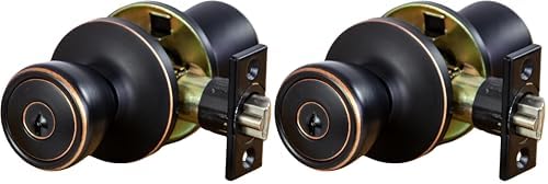 Design House 728709 Terrace 6-Way Universal Keyed Entry Door Knob Oil Rubbed Bronze (Pack of 2)