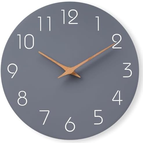 Mosewa Wall Clock 14" Battery Operated Silent Non-Ticking Simple Modern