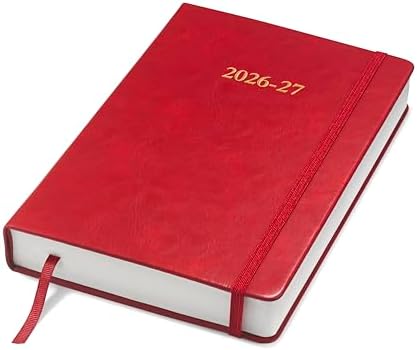 Wykeham's Executive 2026-27 Daily Journal Planner – Customization Available – Mid-Year Academic Diary – July 2026 to June 2027 (Crimson, 8.5"×5.5")