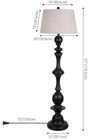 JONATHAN Y Taylor Candlestick Floor Lamp 67", Black
