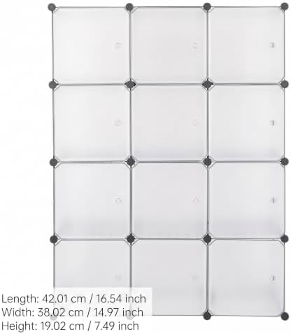 12-Cube Storage Organizer with Doors, Modular Closet Cabinet Storage Shelf, DIY Stackable Plastic Cube Bookshelf for Bed