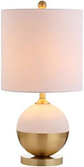 JONATHAN Y Carr Modern Table Lamp Ceramic Metal 23.5", White/Brass Gold