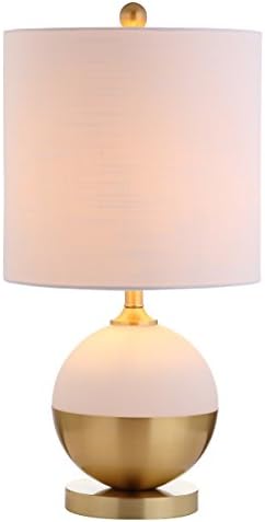 JONATHAN Y Carr Modern Table Lamp Ceramic Metal 23.5", White/Brass Gold