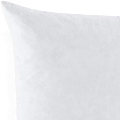 Lush Decor Feather Down in Cotton Cover Decor Pillow Insert, 21" x 21", White