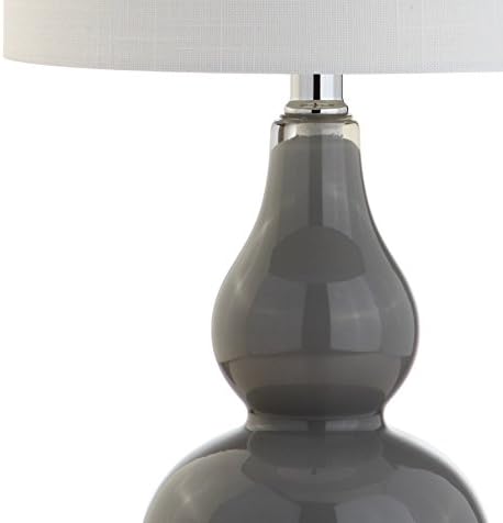 JONATHAN Y Anya Gourd Glass Table Lamp 20.5", Gray
