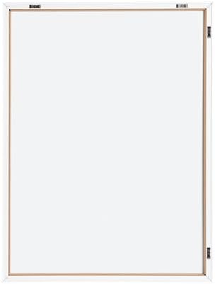 Kate and Laurel Framed Glass Dry Erase Art Parisien Blue Wavy Border Whiteboard for Wall by The Creative Bunch Studio, 18 x 24, Blake Natural Frame, Modern Contemporary, Dry Erase Art for Wall Decor
