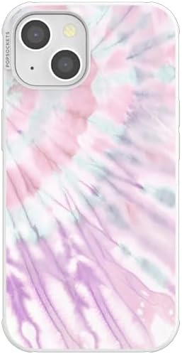 PopSockets iPhone 14 Phone Case with MagSafe- Coastal Dye Purple | Magnetic, Wireless Charging, Camera & Drop Protection, Purple, Aura, Rainbow, Colorful