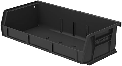 Akro-Mils 30232 AkroBins Plastic Storage Bins, 5"x11"x3", Black, 8-Pack