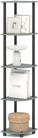 Furinno Turn-N-Tube Toolless Assembly 5-Tier Storage Shelves, Sage Green
