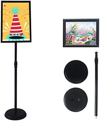 YDisplay Sign Holder Stand 11x17inches Pedestal Floor Standing Poster Stand with Base Height Adjustable Both Landscape Or Portrait Displayed,Black