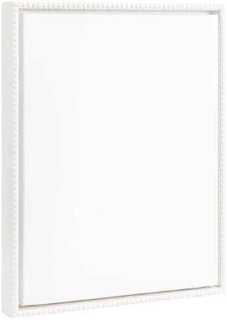 Kate and Laurel Sylvie Blank Framed Canvas Wall Art, 16x20 White Beaded, Modern Empty Canvas for Paint-Your-Own Art, Ready to Paint Premium Canvas Already Framed