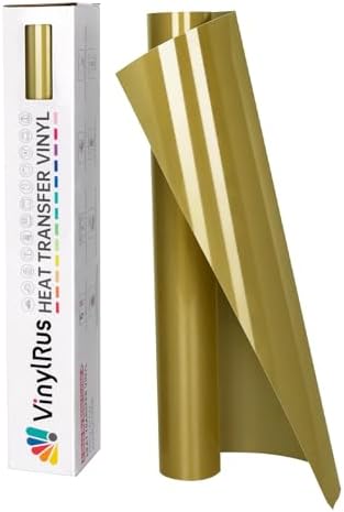 VinylRus Heat Transfer Vinyl, Gold, 12" x 8ft