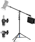 NEEWER Air Cushioned Aluminum Light Stand, 9.8ft/3m Adjustable Photography Stand with Boom Arm, Counterweight, Sandbag, 1/4" Screw for Softbox, Studio Flash, Umbrella, Ring Light, Max Load 5kg