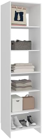 White Freestanding Open-Shelf Closet Storage Organizer for Bedroom