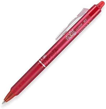 Pilot Frixion Clicker Retractable Erasable Red Gel Ink Pens, 3 Pens 6 Refills