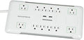 Monoprice Power & Surge - 12 Outlet Surge Protector Power Strip With 2 Built In 2.1A USB Charger Ports - 6 Feet - White | Cord UL Rated, 3,420 Joules With Grounded And Protected Light Indicator