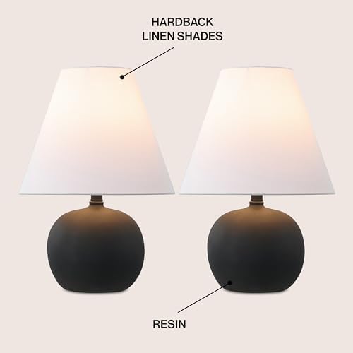 JONATHAN Y Asher 18.25" Gourd LED Table Lamp, Matte Black, Set of 2