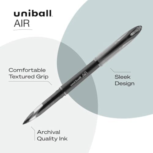 uniball™ Air Porous Point Pens, Medium Point (0.7mm), Black, 12 Pack