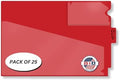 Doctor Stuff - Center Tab Vinyl Outguides, Diagonal Cut Front Pocket, Top Charge Out Slip Pocket, Plastic File Folder, Letter Size 9" x 13-1/4", Red, 25/Box