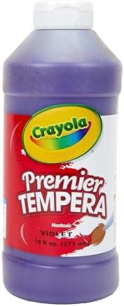 Crayola Premier Tempera Paint For Kids - Violet (16oz), Kids Classroom Supplies, Great For Arts & Crafts, Non Toxic, Easy Squeeze Bottle