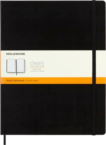 Moleskine Notebook, XXL, Ruled, Black, Hard Cover (8.5 x 11)
