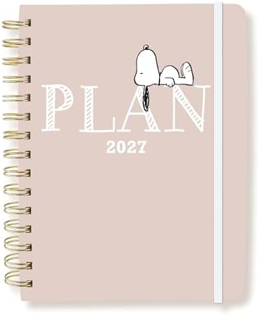 Graphique Peanuts 18 Month Planner, July 2026 – Dec. 2027, Hardbound Spiral Planner with Monthly Tabs, Holidays & Reminder Stickers, 6 x 8