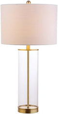 JONATHAN Y Collins Glass Table Lamp 29.25", Clear/Brass Gold