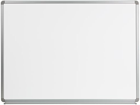 Flash Furniture Cardim 4' W x 3' H Magnetic Marker Board with Galvanized Steel Backing and Marker Tray