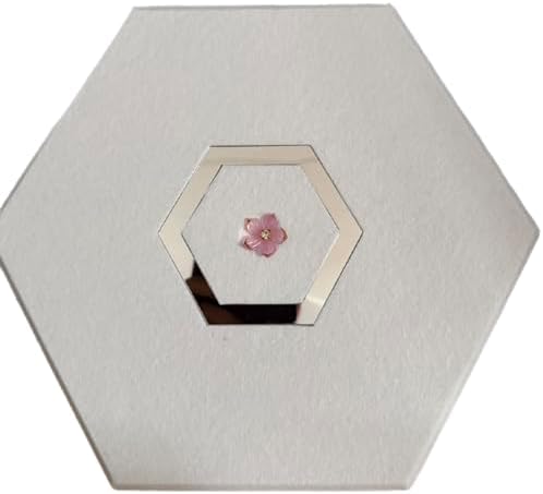 Decorative Wall Acoustic Panel. 12 x 10 x 0.4 inches with an artisan mirror design or floral design (Floral-Pink)
