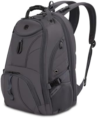 SWISSGEAR 1900 ScanSmart Laptop Backpack, Fits Most 17-Inch Laptops, TSA-Friendly Lay-Flat Design, RFID Protection, and Tablet Pocket, Black, 31L, 18.5-Inch
