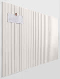 Slated Felt Bulletin Board Tiles | Cork Board Alternative for Walls | Wall Panels for Office & Home Decor | Aesthetic Pinboard & Photo Board | 12-Pack (11.8" x 11.8") with Adhesive | Beige