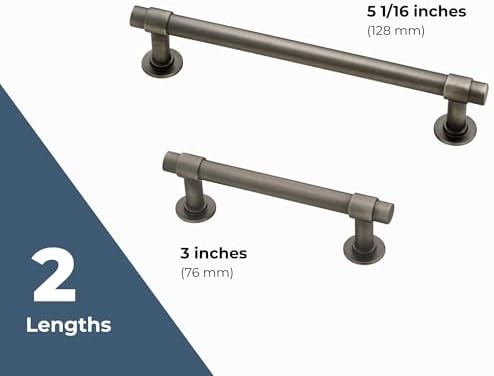 Franklin Brass Francisco (10-Pack) Cabinet Handles 3" Hole Center Pulls | Soft Iron Hardware Kitchen Door, Drawers, Dressers, Furniture P29520K-SI-B