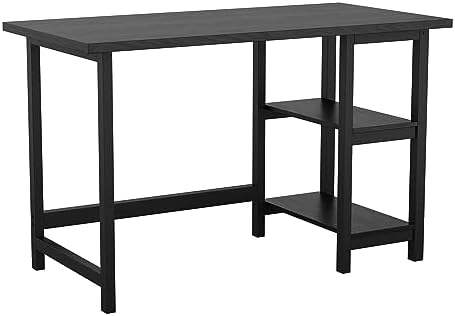 Martha Stewart Beckett Home Office Trestle Desk with Shelves, Black