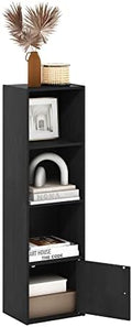 Furinno Luder Shelf Bookcase with 1 Door Storage Cabinet, Blackwood