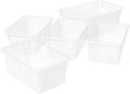 Storex Small Cubby Bins – Plastic Storage Containers for Classroom, 12.2 x 7.8 x 5.1 inches, Translucent, 5-Pack (62461A05C)