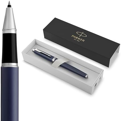 Parker IM Rollerball Pen, Matte Blue, Fine Point, Includes Black Ink Refill - Smooth Writing, Polished, Professional, Sleek Design