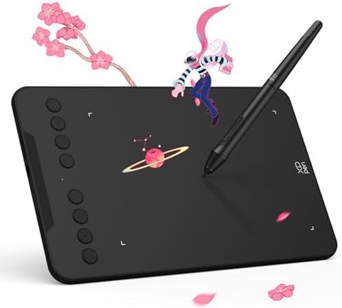 XPPen Updated Deco Mini7 V2 Drawing Tablet-16384 Levels of Pressure Battery-Free Stylus, 7 x 4 OSU Drawing Pad, 8 Hotkeys for Digital Art, Teaching, Gaming Graphic Tablet for Chrome, PC, Mac, Android
