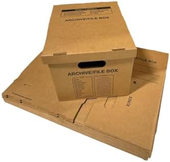 supplyhut 6 - Pack 15x12x10 Small Standard File Storage Moving Box with Lid Letter Handles