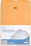 Mead Envelopes, 9" x 12", Clasp Closure, Brown Kraft All-Purpose 24-lb Paper Mailing Envelopes, 20 Count (76020)