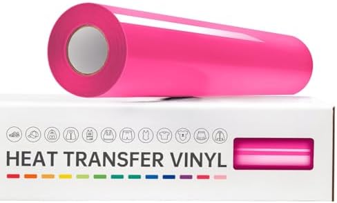 VinylRus Heat Transfer Vinyl, Neon Pink, 12" x 20ft