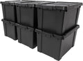 IRIS USA 6-Pack 20 Gal Heavy Duty Lockable Storage Totes with Lids, Black