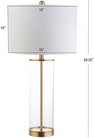 JONATHAN Y Collins Glass Table Lamp 29.25", Clear/Brass Gold