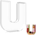 13.8" Extra Large Acrylic Letter Charcuterie Board Box, Reusable Fillable Letter Cake Candy Dish Display Serving Tray for Birthday Anniversary Party Decoration (U)