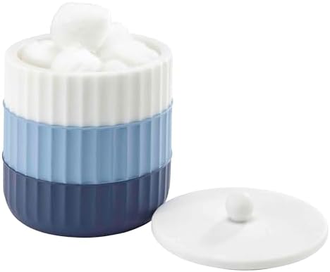 IZOD - Covered Jar, Resin Countertop Accessories, Dorm Room Essentials, Striped Home Decor (Clubhouse Collection, Blue)