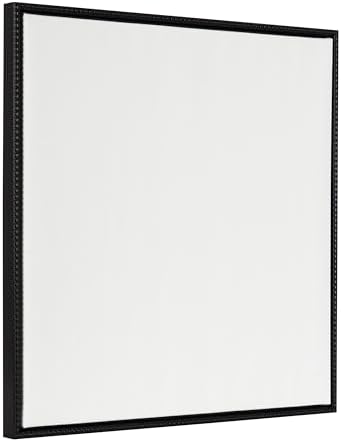 Kate and Laurel Sylvie Blank Framed Canvas Wall Art; 30x30 Black Beaded; Vintage Modern Empty Canvas for Paint-Your-Own Art; Ready to Paint Premium Canvas Already Framed