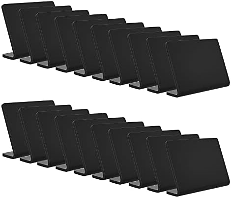 AITEE 20 Pack Acrylic Mini Chalkboard Signs Small Blackboards L-Shaped