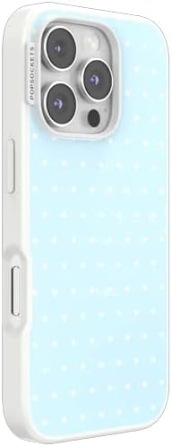 PopSockets iPhone 16 Pro Phone Case with MagSafe- Sweet Heart Blue | Magnetic, Wireless Charging, Camera & Drop Protection, Blue, Phone, Women